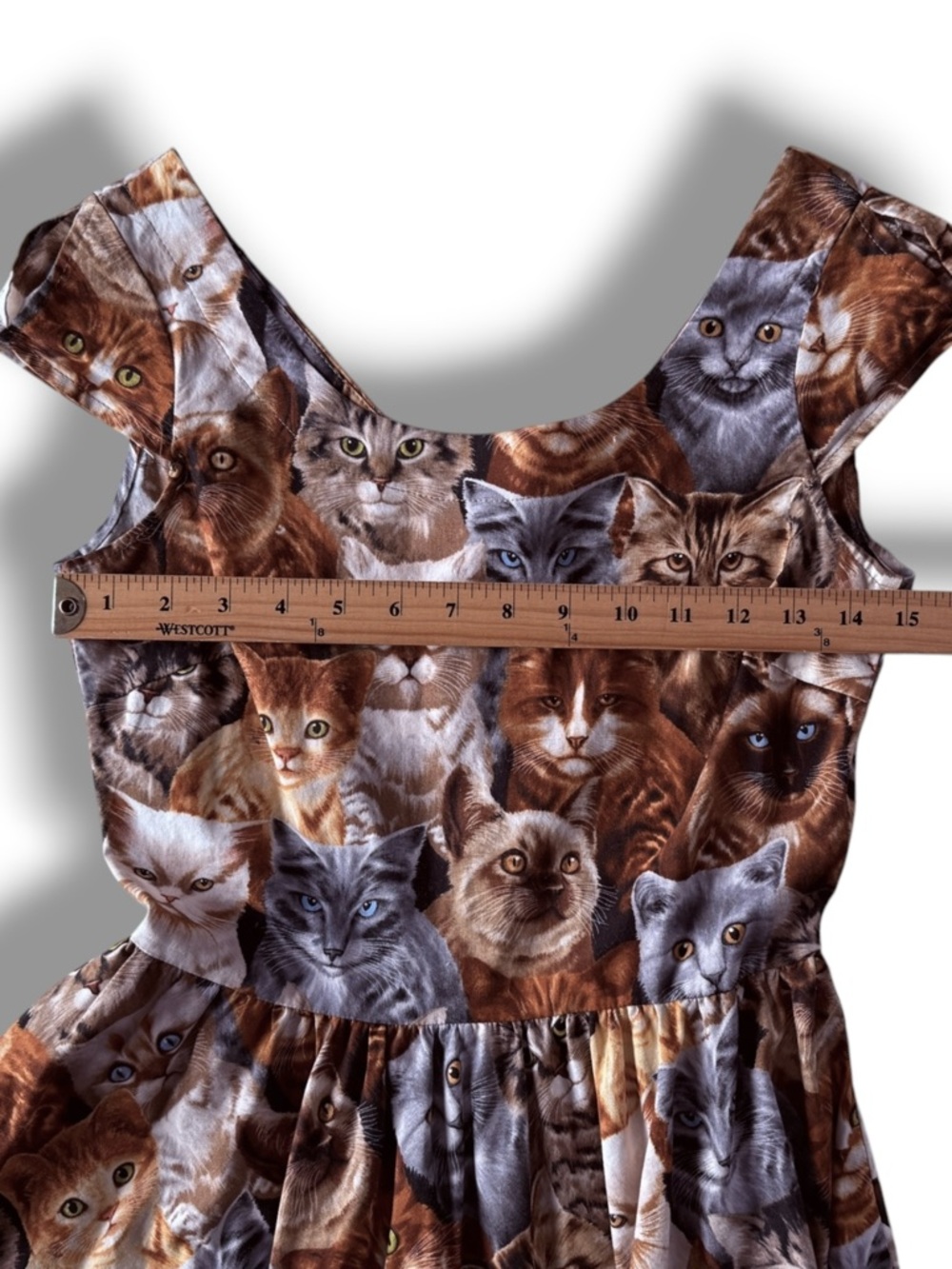 Retrolicious ModCloth Cat Kitty Swing Dress Rockabilly Cap Sleeves Size Small - Picture 8 of 10